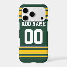 Football Jersey Green Gold Custom Name Number
