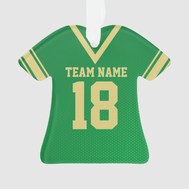 Football Jersey Green Gold Uniform Ornament (Front)
