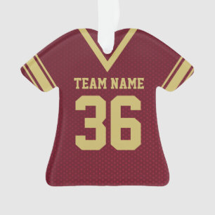 Football Jersey Maroon Uniform with Number Ornament