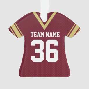 Football Jersey Maroon Uniform with Number Ornament