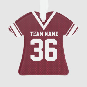 Football Jersey Maroon Uniform with Number Ornament