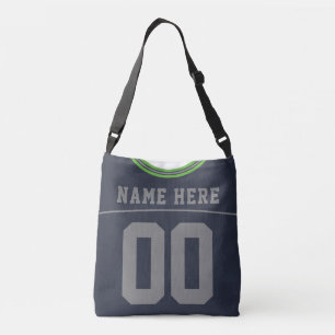 Football Jersey, Navy Blue Name & Number Template Crossbody Bag