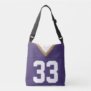Football Jersey, Purple Custom Name & Number    Crossbody Bag
