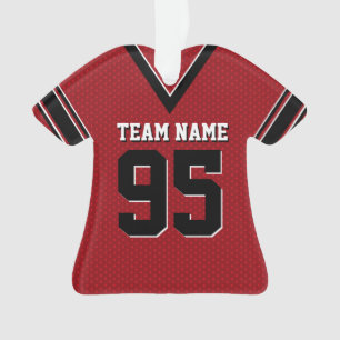 Football Jersey Red and Black Uniform with Number Ornament