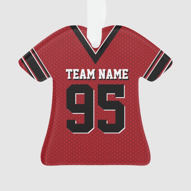 Football Jersey Red and Black Uniform with Number Ornament (Front)