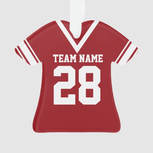 Football Jersey Red Uniform Ornament (Front)