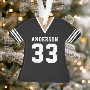 Football Jersey Sports Team Uniform Black Ornament