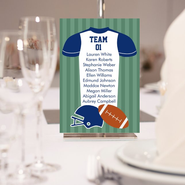 Football Jersey Sportsman Game Day Wedding Table Number (Creator Uploaded)