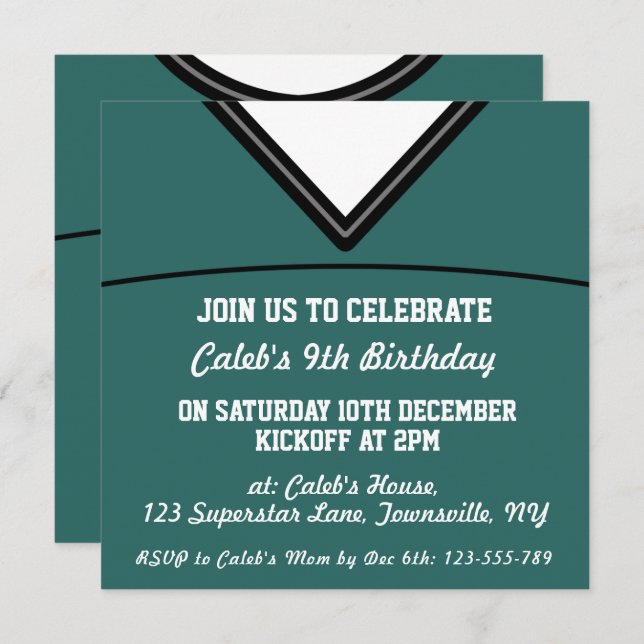 Football Jersey Themed Party Invite Template, LAX (Front/Back)