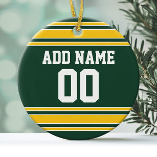 Football Jersey with Custom Name Number Ceramic Tree Decoration