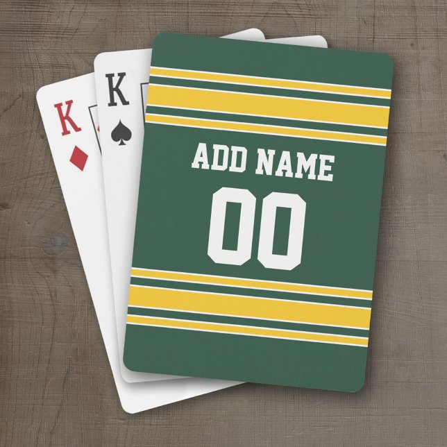 Football Jersey with Custom Name Number Playing Cards (Personalized Playing Cards - Sports Jersey Design)