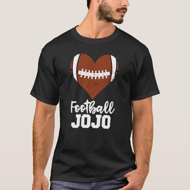 Football Jojo Football Heart Grandma Jojo T-Shirt (Front)