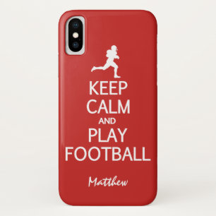 Football Keep Calm custom name & colour phone case
