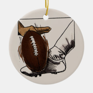 Football Kick T-shirts and Gifts Ceramic Tree Decoration