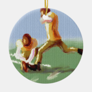 Football Kicker Art Ceramic Tree Decoration