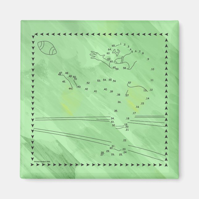 Football Kicker Connect The Dots Magnet (Front)