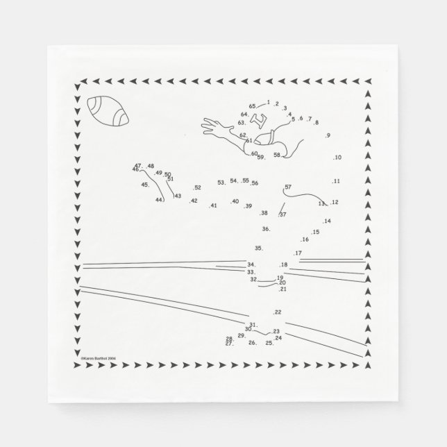 Football Kicker Connect The Dots Napkin (Front)