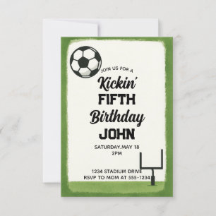 football kids birthday party invitation