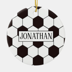 Football Kids Soccer pattern Footballer birthday Ceramic Tree Decoration