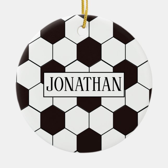 Football Kids Soccer pattern Footballer birthday Ceramic Tree Decoration (Front)