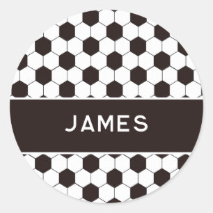 Football Kids Soccer pattern Footballer birthday Classic Round Sticker