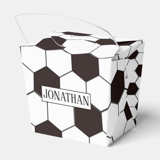 Football Kids Soccer pattern Footballer birthday Favour Box (Back Side)