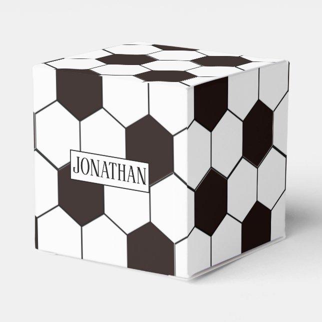 Football Kids Soccer pattern Footballer birthday Favour Box (Back Side)