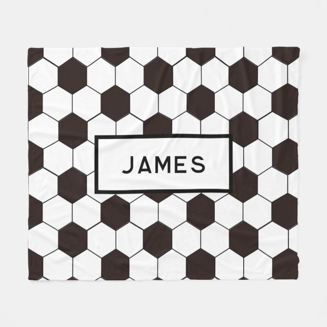 Football Kids Soccer pattern Footballer birthday Fleece Blanket (Front (Horizontal))