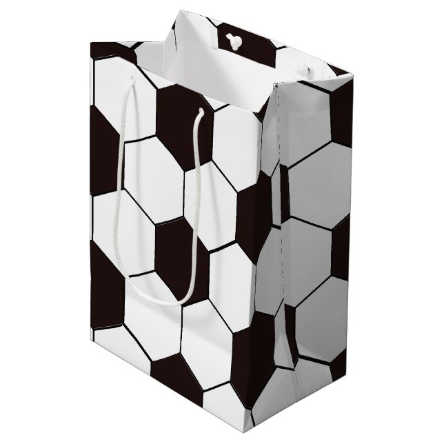 Football Kids Soccer pattern Footballer birthday Medium Gift Bag (Front Angled)