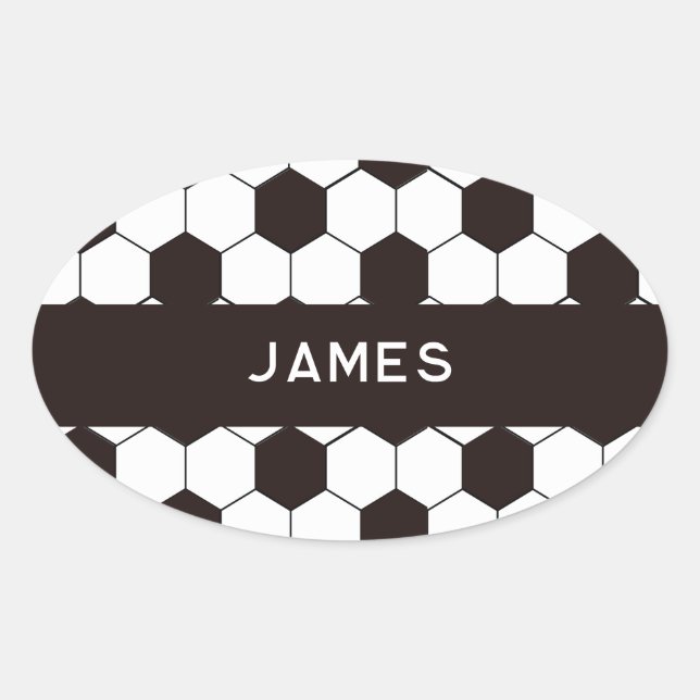 Football Kids Soccer pattern Footballer birthday Oval Sticker (Front)
