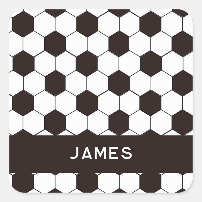 Football Kids Soccer pattern Footballer birthday Square Sticker (Front)