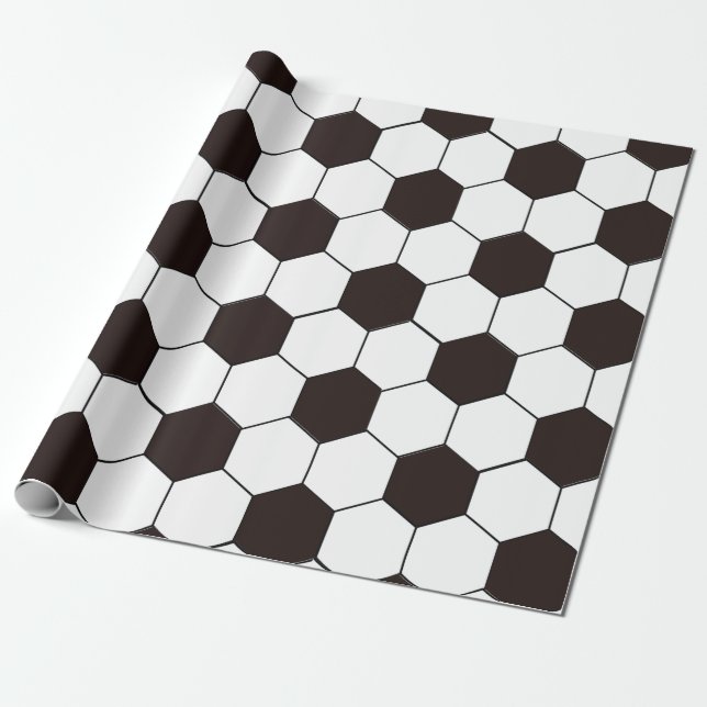 Football Kids Soccer pattern Footballer birthday Wrapping Paper (Unrolled)