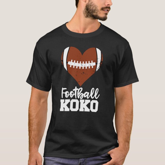 Football Koko Football Heart Grandma Koko T-Shirt (Front)