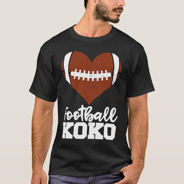 Football Koko  Football Heart Grandma Koko T-Shirt (Front)