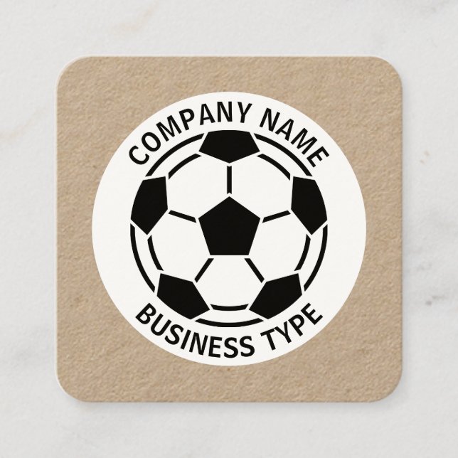 Football - Kraft Square Business Card (Front)