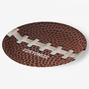 Football Laces Texture Background Paper Plate