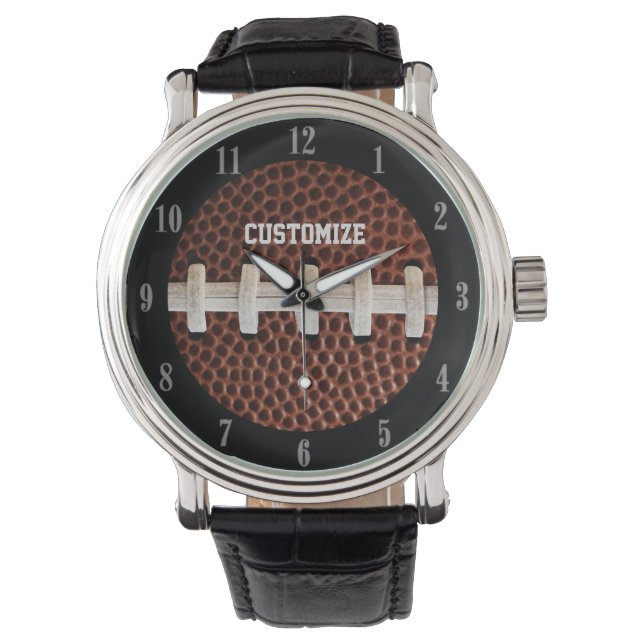 Football Laces Texture Background Watch (Front)