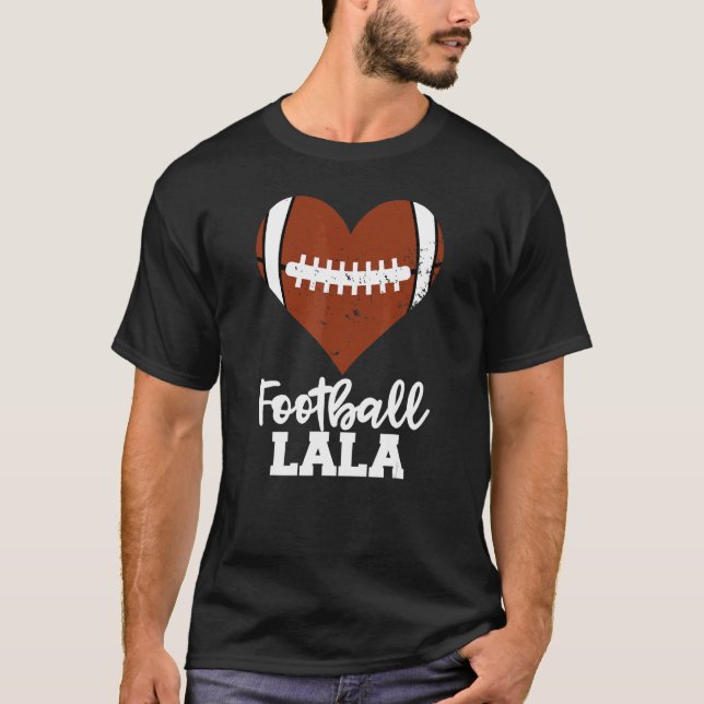 Football LaLa  Football Heart Grandma La La T-Shirt (Front)