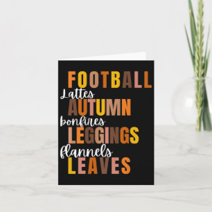 Football Lattes Autumn Bonfires Leggings Flannel L Card