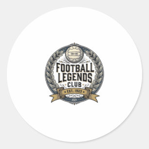 Football Legends Club Vintage Soccer Shirt Design_ Classic Round Sticker