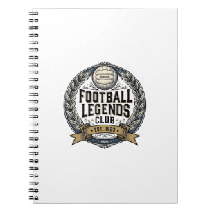 Football Legends Club Vintage Soccer Shirt Design_ Notebook