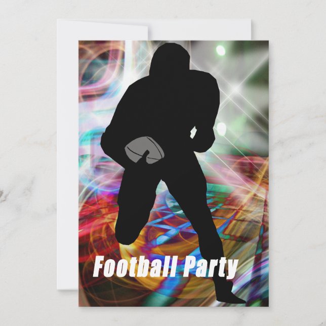 Football Lights Party Invitation (Front)