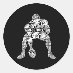 Football Lineman American Football Men Kids Boys 1 Classic Round Sticker