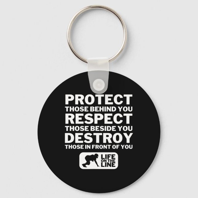 Football Lineman Design - Protect  Key Ring (Front)