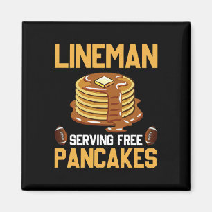 Football Lineman Serving Pancakes Daily Offensive Magnet