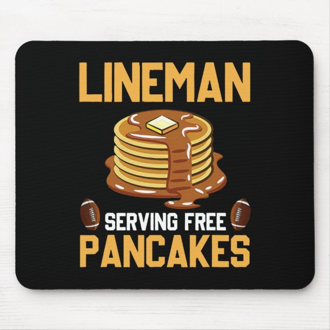 Football Lineman Serving Pancakes Daily Offensive  Mouse Mat (Front)