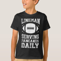 Football Lineman Serving Pancakes Offensive Linema