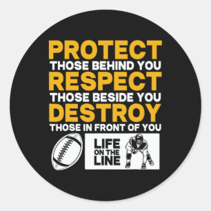 Football Lineman Shirt - Protect  Classic Round Sticker