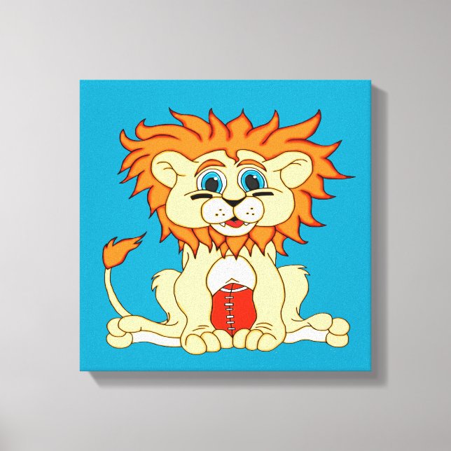 Football Lion Canvas Print (Front)