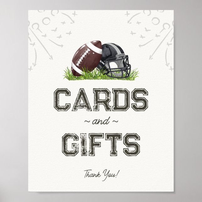 Football Little All Sta Cards and Gifts Party Sign (Front)